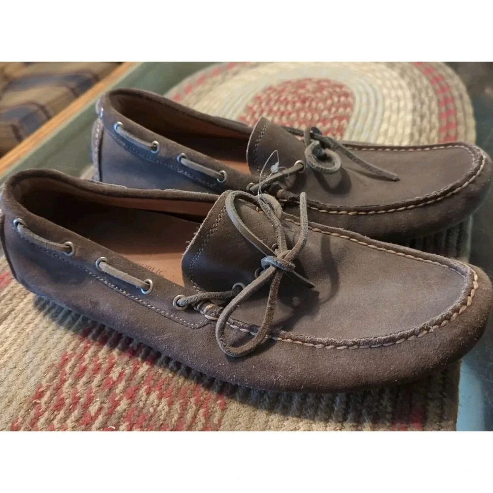 Men's Banana Republic Grey‎ Gray Suede Leather Driving Moccasins Loafers Size 9M